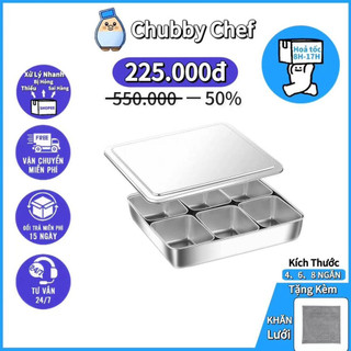 Hộp gia vị Inox Cao Cấp 4/6/8 Ngăn đựng topping bánh mì gia vị thực phẩm Kèm Nắp Inox chất liệu an toàn cho sức khỏe