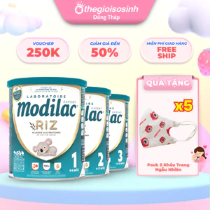 Sữa Modilac Expert Riz Pháp lon 800g Cho Bé Dị Ứng Đạm Sữa Bò Đủ Số 1,2,3 TGSS