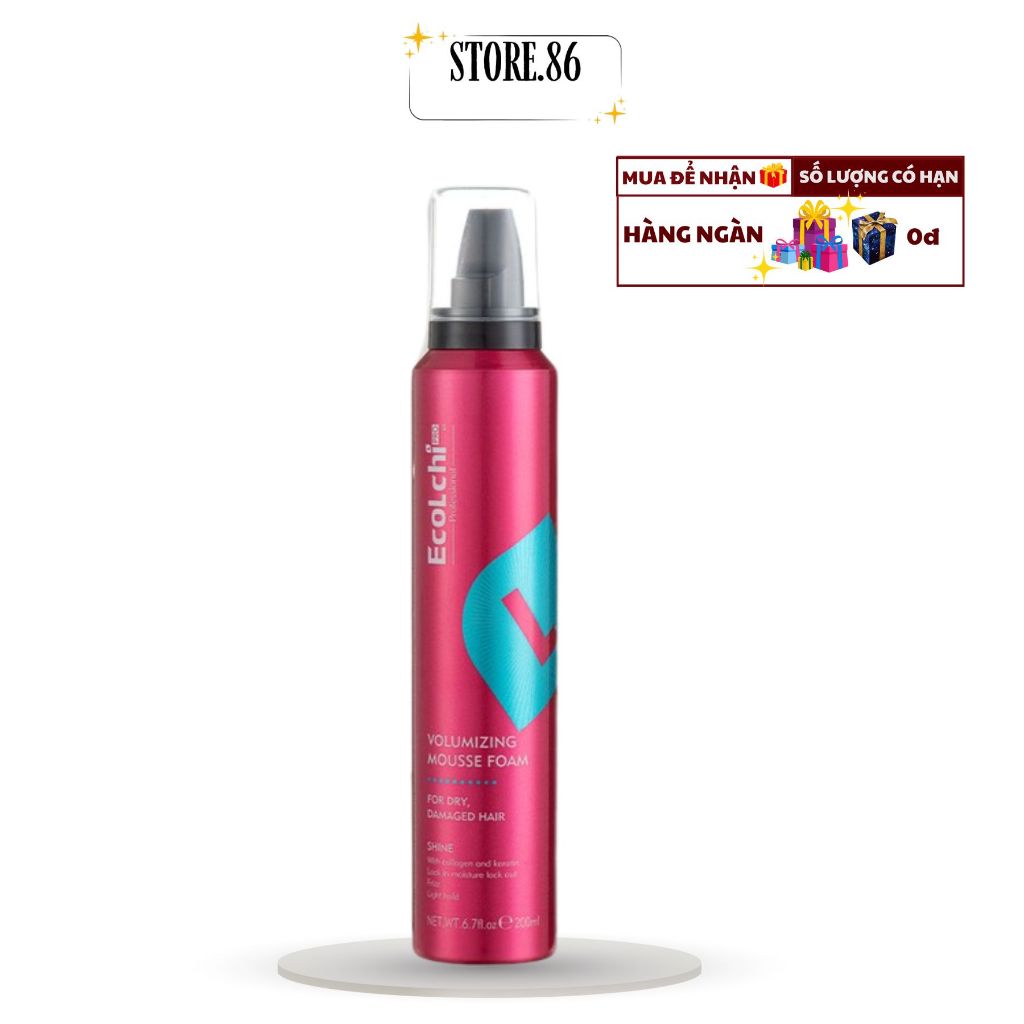 Bọt Mềm Kiểm Soát Sóng Xoăn EcoLchi 200ml | Bọt Tạo Kiểu Cho Tóc Xoăn Vào Nếp Tự Nhiên