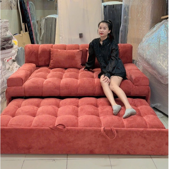 sofa giường kéo NHU Y DECOR size 1m8 x 1m8 sẵn hàng giao hỏa tốc chất vải chống thấm hoặc chất da chống trầy