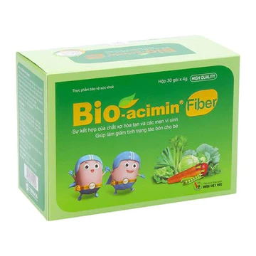 Bio-Acimin Fiber Men vi sinh Bổ sung vi khuẩn có lợi cho hệ vi sinh đường ruột (Hộp 30 gói)