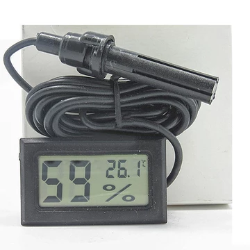 Nhiệt ẩm kế FY-12 Nhiệt ẩm kế điện tử Nhiệt ẩm kế kỹ thuật số với nhiệt kế thăm dò