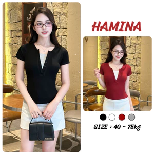 Áo Thun Nữ Cotton Cộc Tay Cổ Trụ Phối 2 Lớp Điệu Đà Form Ôm BigSize , Áo Phông Tay Lỡ Đẹp Phối Basic 381