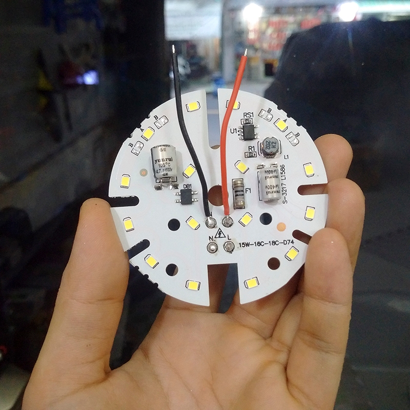 DOB Chip LED trực tiếp 220V 15W đường kính 74mm Hàn sẵn dây điện ...