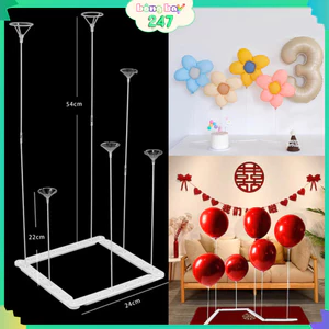 Trụ ZicZac, trụ giả bóng bay zizzac hình vuông, ngang, trang trí sinh nhật, thôi nôi, tiệc cưới PTR