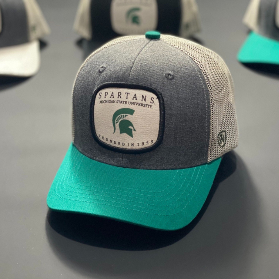 Nón kết, mũ lưỡi trai Unisex MICHIGAN STATE vải KAKI nhập khẩu thời trang (Ảnh thật)