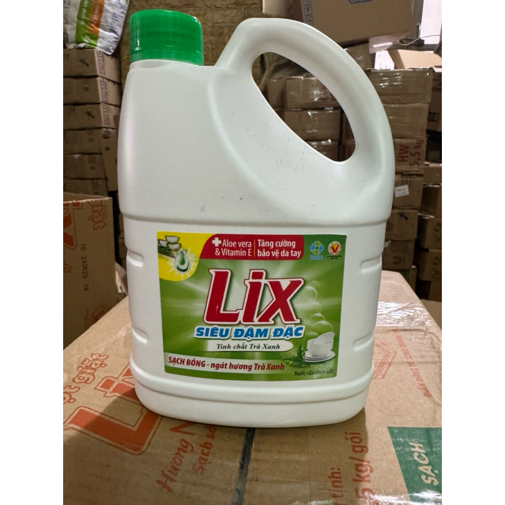 Nước rửa chén Lix hương chanh, trà xanh 1.4Kg thơm dịu sạch bóng vết dầu mỡ - LIXRC