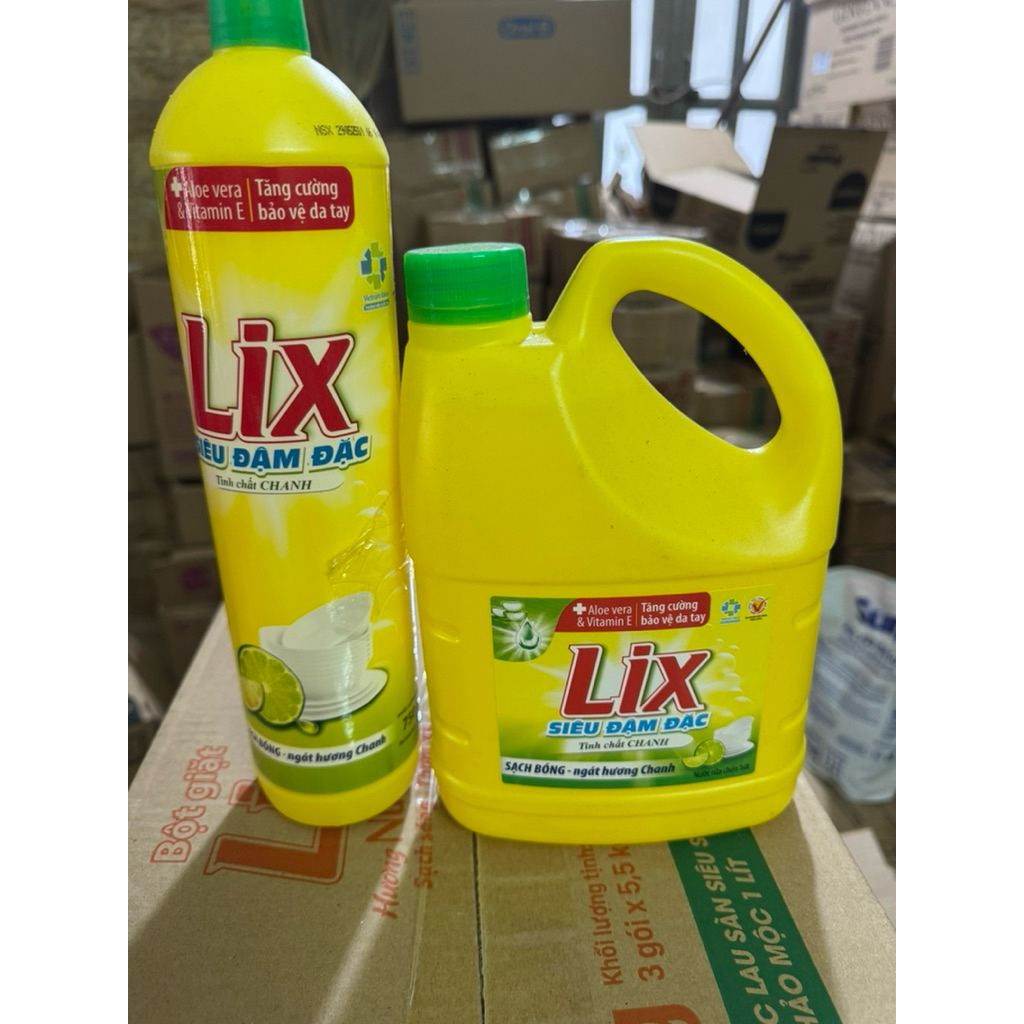 Nước rửa chén Lix hương chanh, trà xanh 1.4Kg thơm dịu sạch bóng vết dầu mỡ - LIXRC