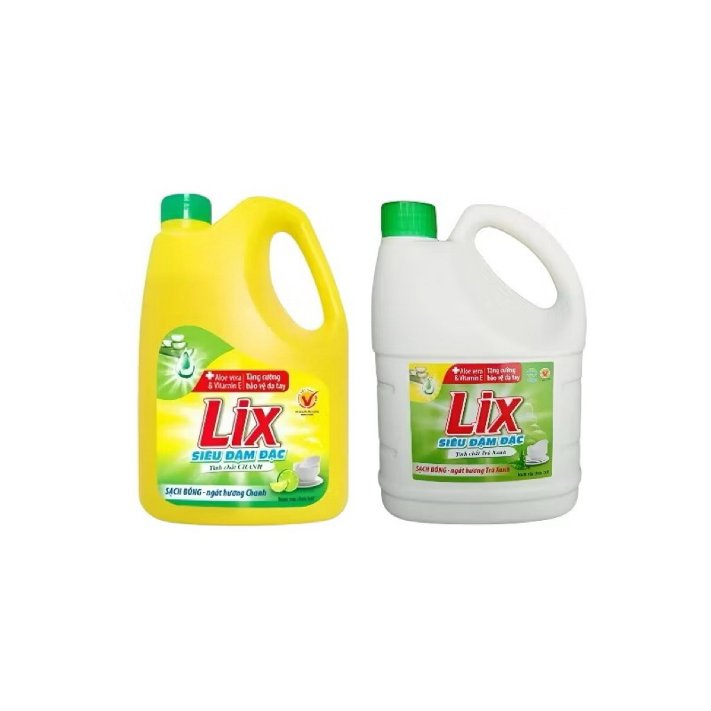 Nước rửa chén Lix hương chanh, trà xanh 1.4Kg thơm dịu sạch bóng vết dầu mỡ - LIXRC