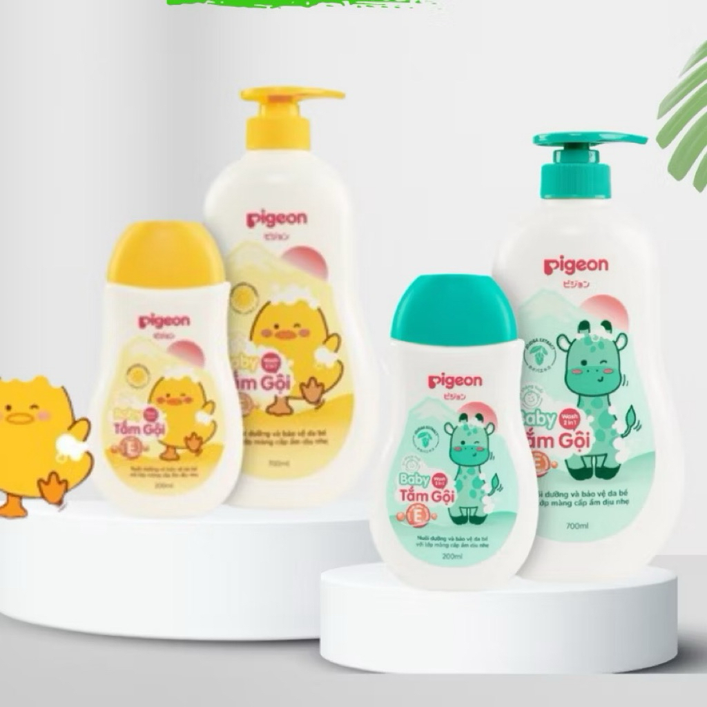 [CHÍNH HÃNG][MẪU MỚI]Tắm gội 2in1 Pigeon hương hoa hướng duong -hương jojoba chai 200ml/700ml(Mẫu mới)