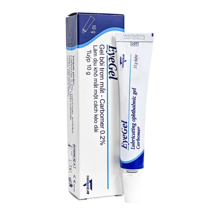 EyeGel - Gel bôi trơn mắt CARASE, Gel làm dịu khô mắt và bảo vệ mắt kéo dài tuýp 10g