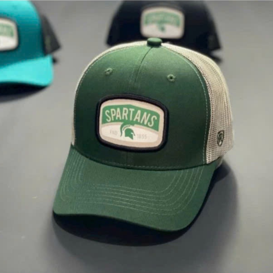 (NEW) Nón kết, mũ lưỡi trai Unisex Michigan state Spartans vải kaki nhập khẩu thời trang