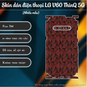 Skin dán điện thoại LG V60 ThinQ 5G | Miếng dán Film 3M vân nổi | Sticker dán điện thoại custom theo yêu cầu