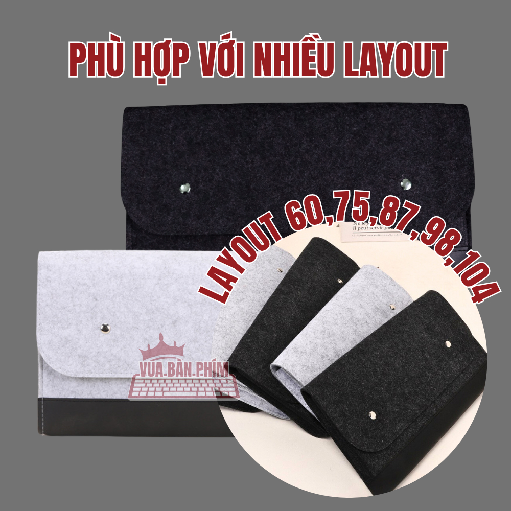 Túi đựng bàn phím cơ chống bụi bẩn,chống xước, giảm sốc cho layout 60 phím, 87 phím, 104 phím. | BigBuy360 - bigbuy360.vn