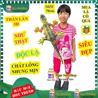 GỐI ÔM CON THẰN LẰN THẠCH SÙNG TẮC KÈ NHỒI BÔNG 3D NHƯ THẬT DÀI SIÊU MỊN [NGỌC SUSI]