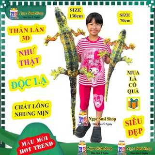 GỐI ÔM CON THẰN LẰN THẠCH SÙNG TẮC KÈ NHỒI BÔNG 3D NHƯ THẬT DÀI SIÊU MỊN [NGỌC SUSI]