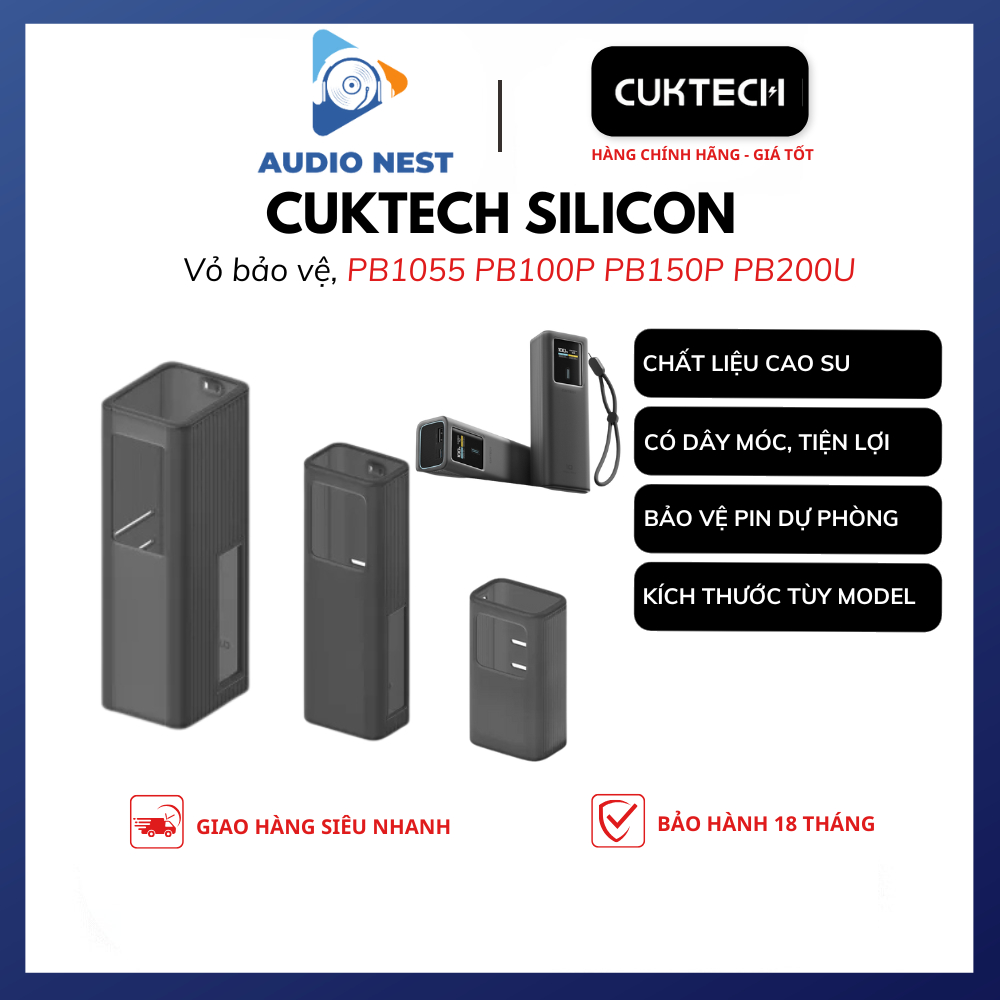 Vỏ Bảo Vệ Silicon Cuktech Dành Cho PB1055 PB150 PB100P PB200U - Chính Hãng | BigBuy360 - bigbuy360.vn