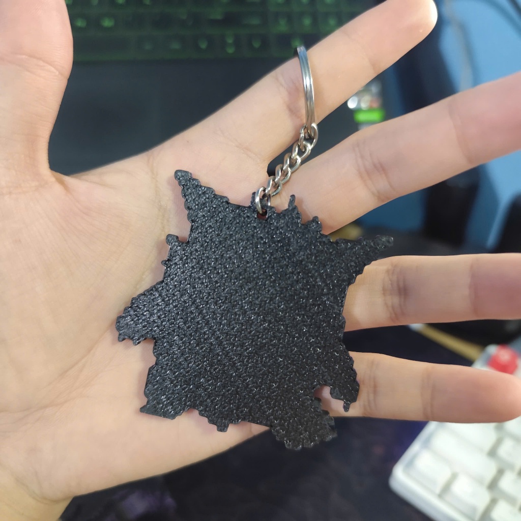 Móc Khóa Pokemon Gengar Phong Cách Pixel Art in 3D