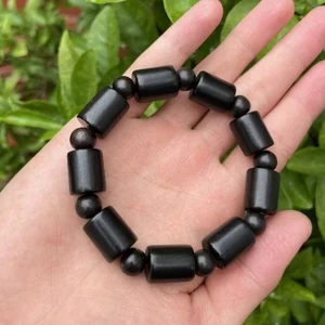 Vòng tay gỗ Mun Sừng Khánh Hoà kiểu đốt trúc 12li màu đen tuyền đanh nặng cho nam và nữ