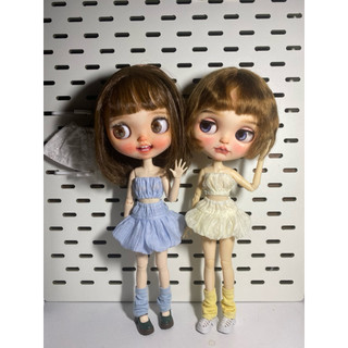 Set áo ống kèm chân váy bí size blythe,ob24