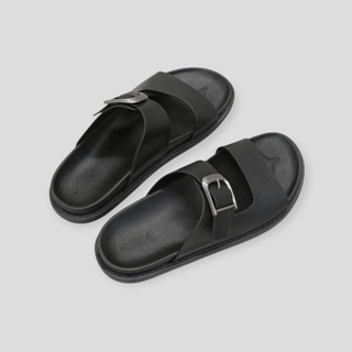 Dép da K1 - JOG04 , thiết kế phối khóa hiện đại , đế PU mềm êm ái ( K1 )