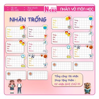 Nhãn Vở Môn Học Pastel Từ LỚP 1 ĐẾN LỚP 12 Chủ Đề Toán Học, Nhãn Dán Gồm 24 Nhãn Vở Kèm 8 Nhãn Note Mini Tươi Sáng.