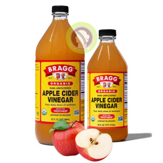 Giấm táo hữu cơ Bragg Organic Raw Apple Cider Vinegar có con giấm