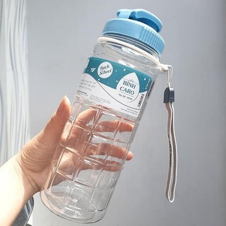 Bình Nước Học Sinh Sinh viên Caro  Dung Tích 900ml Có Dây Xách Tiện Lợi