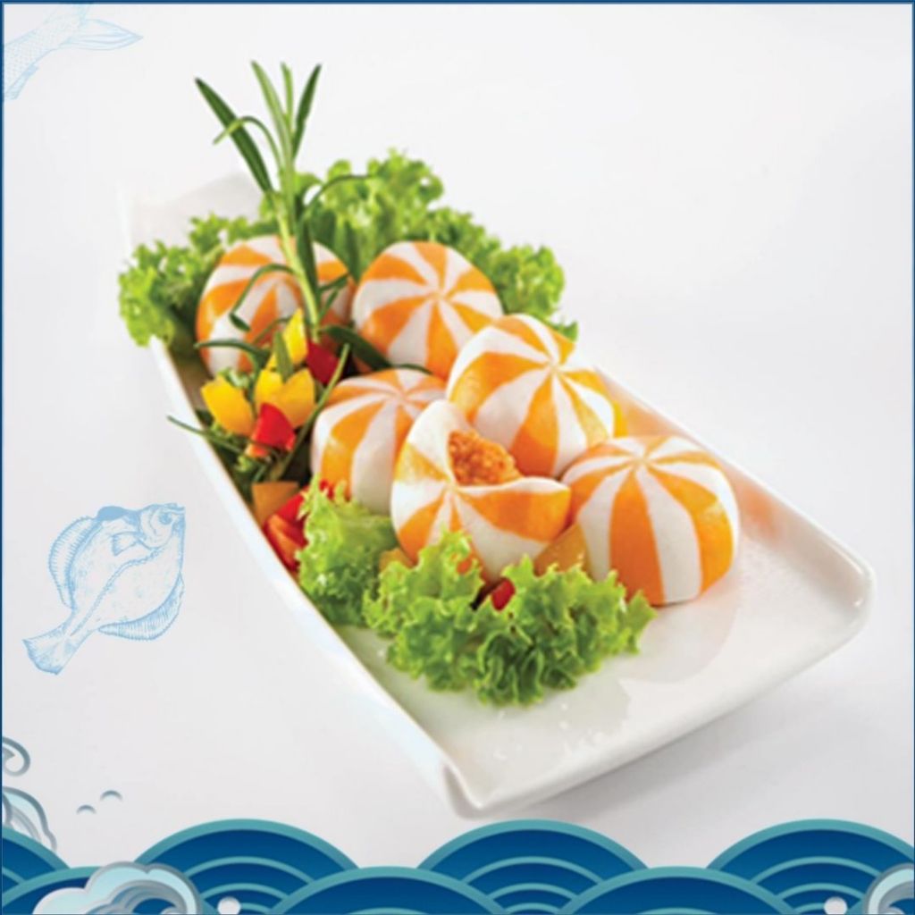 bánh bao hải sản nhân trứng nhím biển gói 500g Phu Mark