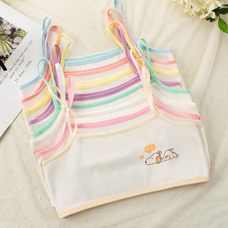 COMBO 3 Áo lá bé gái - Áo lót học sinh tuổi dậy thì cotton họa tiết xinh xắn dễ thương LANIXA CBA154