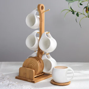 Kệ treo cốc uống trà, cafe kèm lót cốc