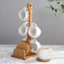 Kệ treo cốc uống trà, cafe kèm lót cốc
