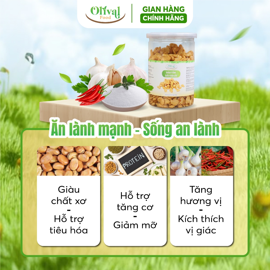 Đậu tằm sấy tỏi ớt -Đậu tằm Úc giòn tan, ít béo, Giàu protein & chất xơ, ăn ngon mà vẫn đẹp dáng - OlivalFood