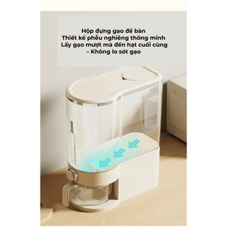 Thùng Đựng Gạo Thông Minh Chống Ẩm BUNA, Chống Mọt Lấy Gạo Tự Động Ngăn Côn Trùng 5kg/10kg.
