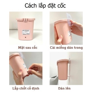 Cốc dán tường Việt Nhật đựng bàn chải kem đánh răng tiện dụng giúp nhà tắm luôn khô ráo gọn gàng ms: 6370