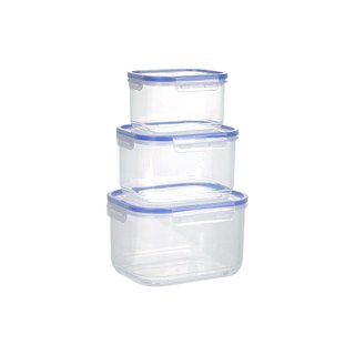Bộ 3 hộp nhựa chữ nhật đủ size bảo quản thực phẩm Việt Nhật cao cấp an toàn- MS: 6532