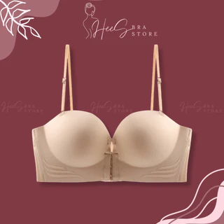 Áo ngực nữ chống tụt cài trước đệm dày 5cm nâng tạo khe mặc phối váy đầm cúp hở vai đa năng tiện lợi HeeS946
