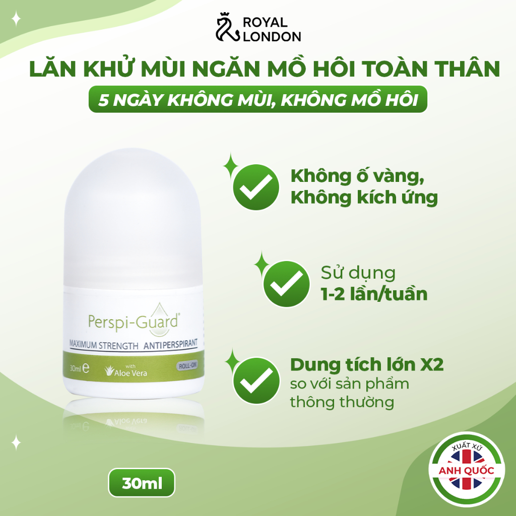 Combo 2 Lăn khử mùi ngăn mồ hôi toàn thân Perspi-Guard 30mlX2