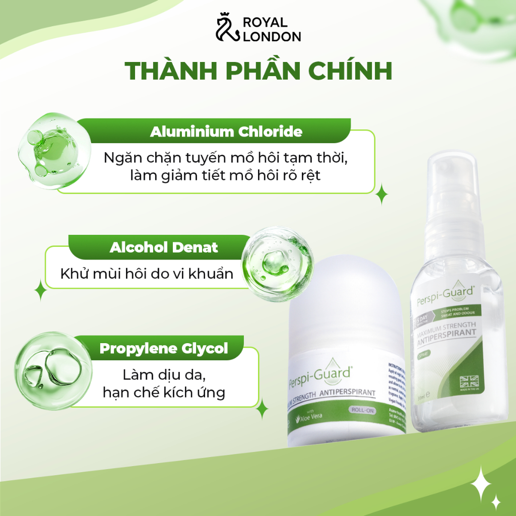 Combo 2 Lăn khử mùi ngăn mồ hôi toàn thân Perspi-Guard 30mlX2