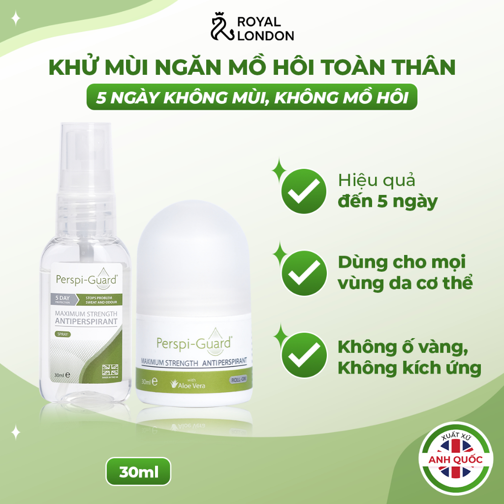 Combo 2 Lăn khử mùi ngăn mồ hôi toàn thân Perspi-Guard 30mlX2
