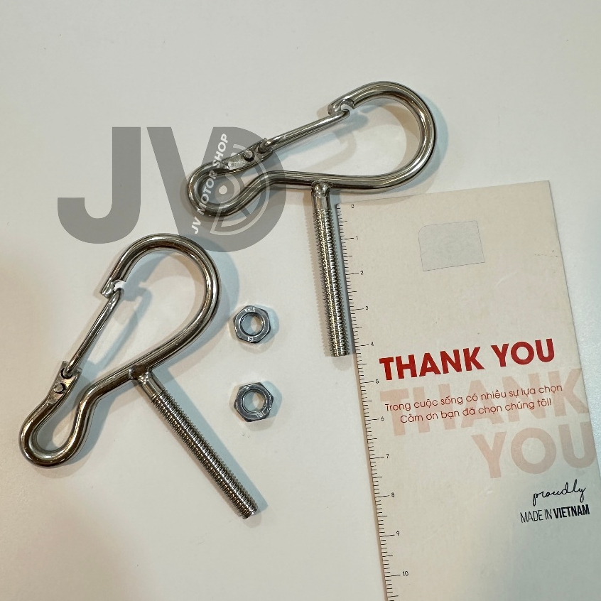 Móc Kẹp INOX Treo Xe Máy, Chống Gỉ - Treo đồ tiện lợi - gắn mọi dòng xe, dễ lắp đặt