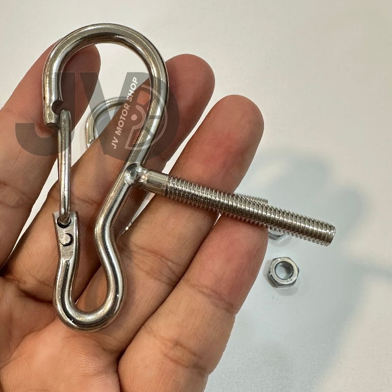 Móc Kẹp INOX Treo Xe Máy, Chống Gỉ - Treo đồ tiện lợi - gắn mọi dòng xe, dễ lắp đặt