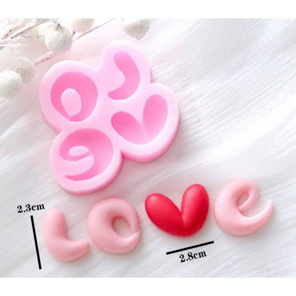 Khuôn silicon chữ love mẫu 4