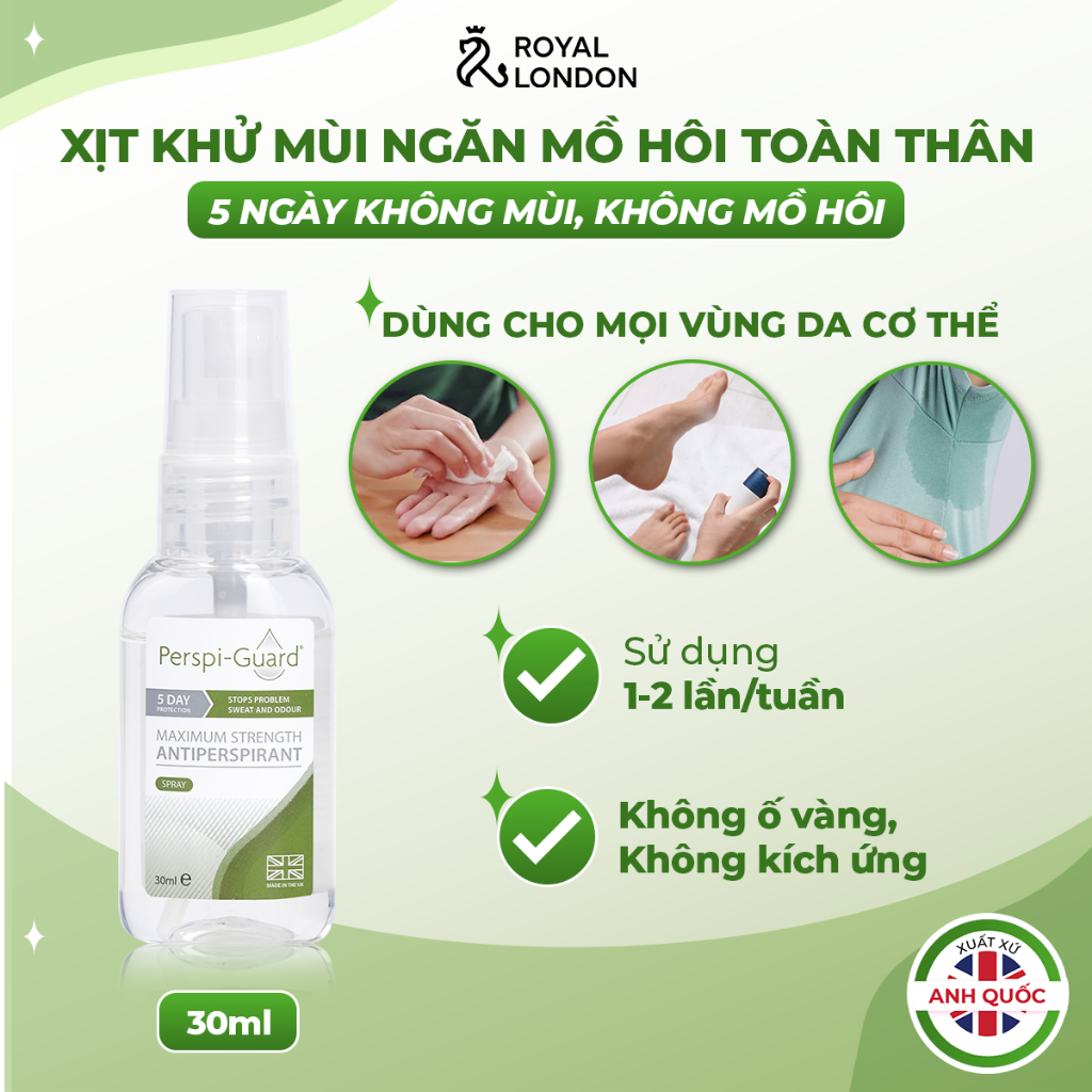 Combo 2 xịt khử mùi và ngăn mồ hôi toàn thân Perspi-Guard 30ml