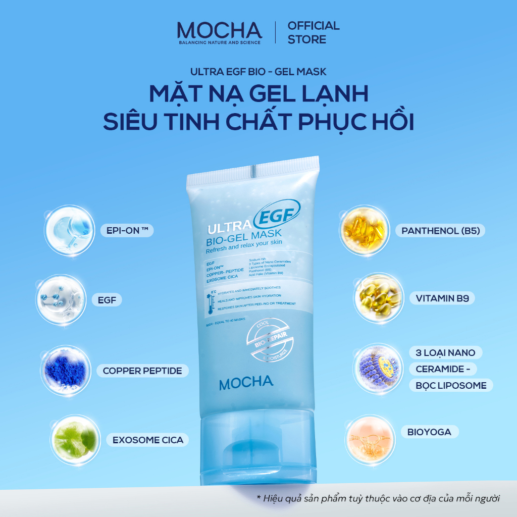 Mặt Nạ Gel Lạnh Siêu Phục Hồi MOCHA Ultra EGF Bio - Gel Mask , Làm Dịu Và Cấp Ẩm Chuyên Sâu Cho Da Tổn Thương 50G