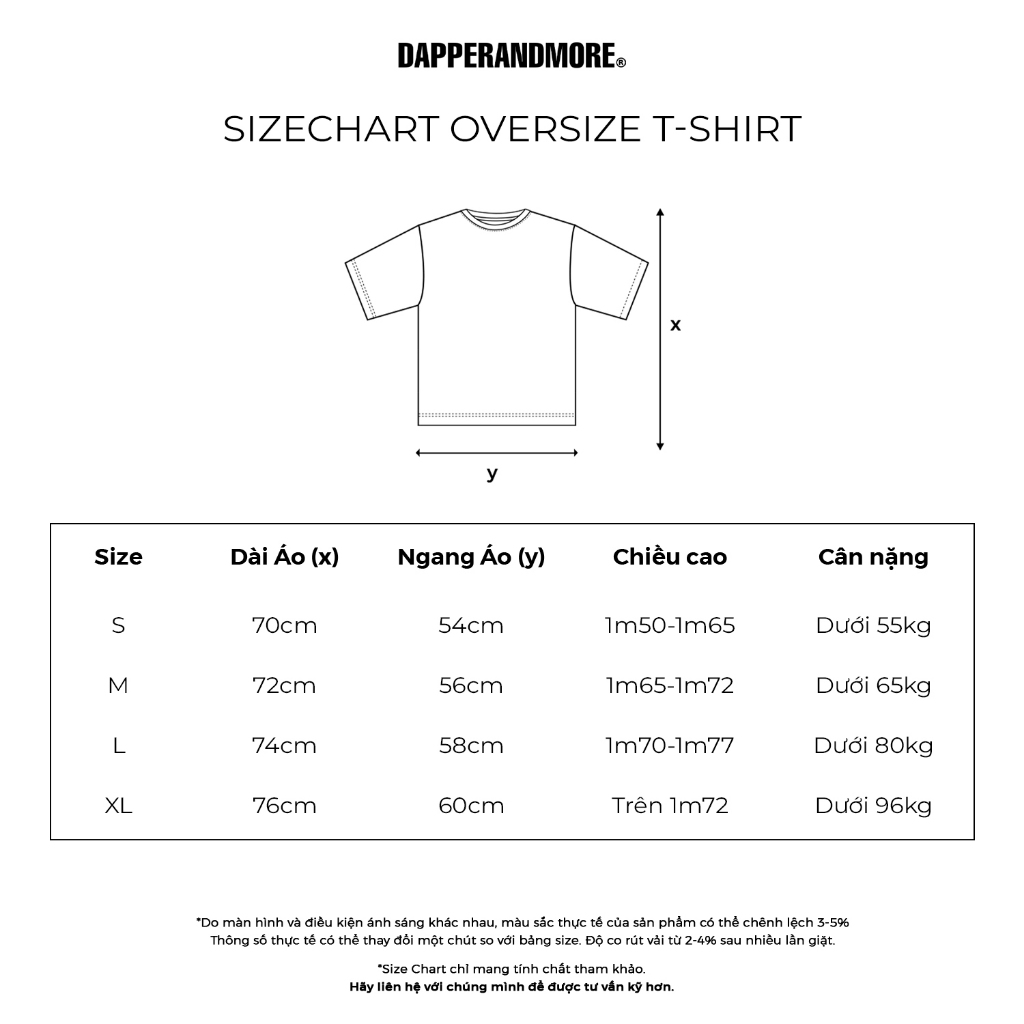 Áo Phông Trơn DAPPERANDMORE Choice Basic Tee Form Rộng Oversize 100% Cotton 250gsm - Áo Thun Trơn | BigBuy360 - bigbuy360.vn