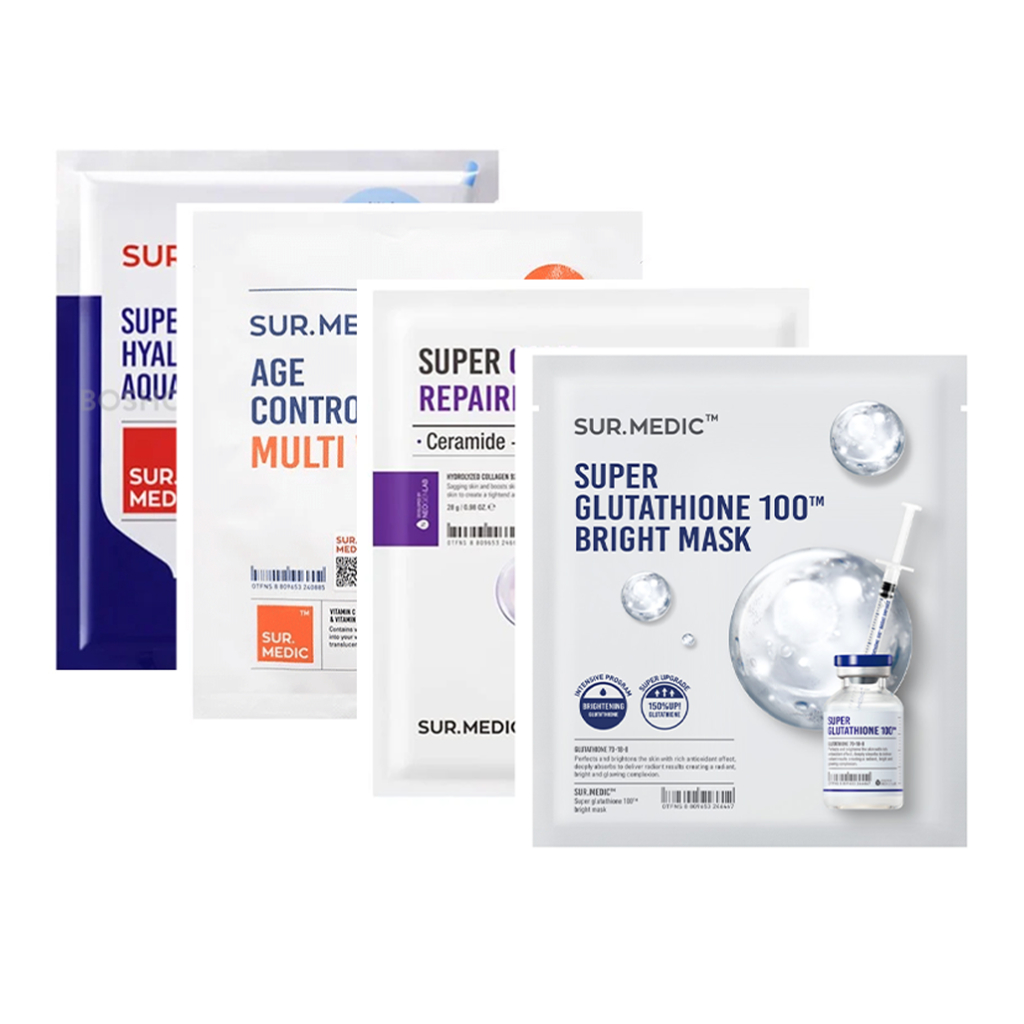 Nguyên Hộp 10 Miếng Mặt Nạ Trắng Da Sur.Medic Bright Glutathione Mask 10 x  30g