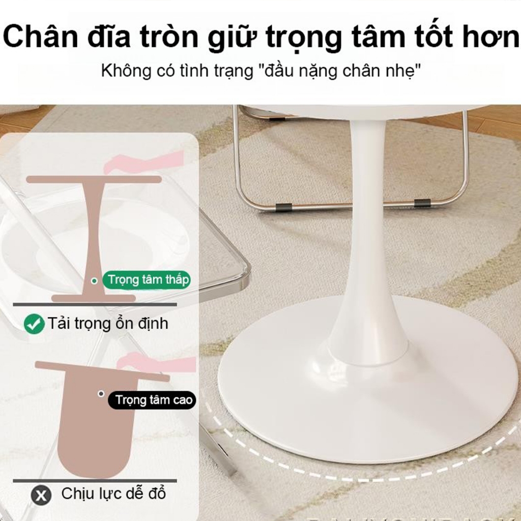 Bali Bàn Tròn Tulip Bắc Âu Tối Giản Bàn Cafe Bàn Trà Bàn Decor Ban Công Đa Năng Nhiều Kích Thước