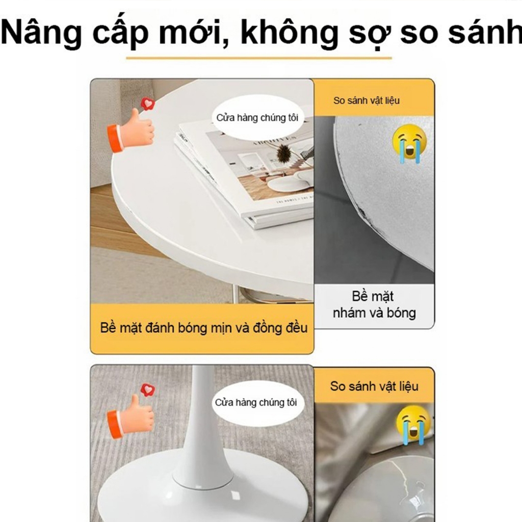 Bali Bàn Tròn Tulip Bắc Âu Tối Giản Bàn Cafe Bàn Trà Bàn Decor Ban Công Đa Năng Nhiều Kích Thước