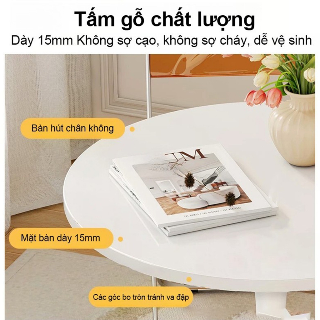 Bali Bàn Tròn Tulip Bắc Âu Tối Giản Bàn Cafe Bàn Trà Bàn Decor Ban Công Đa Năng Nhiều Kích Thước